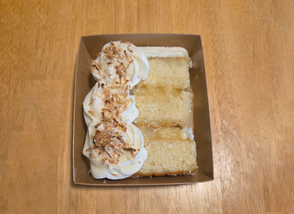 pina colada cake flavor slice